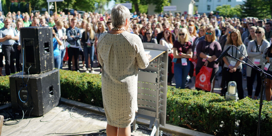 Rektor på Høgskolen i Innlandet, Kathrine Skretting, åpner studieåret på studiested Hamar i august. Foto: Ketil Blom Haugstulen Rektor på Høgskolen i Innlandet, Kathrine Skretting, åpner studieåret på studiested Hamar i august. Foto: Ketil Blom Haugstulen