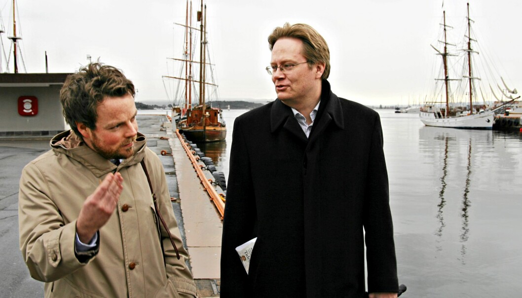 Torbjørn Røe Isaksen og Jan Arild Snoen, begge kritiske til Forskningsrådets terningkast. Arkivbilde. Foto: Mathismoen Ole