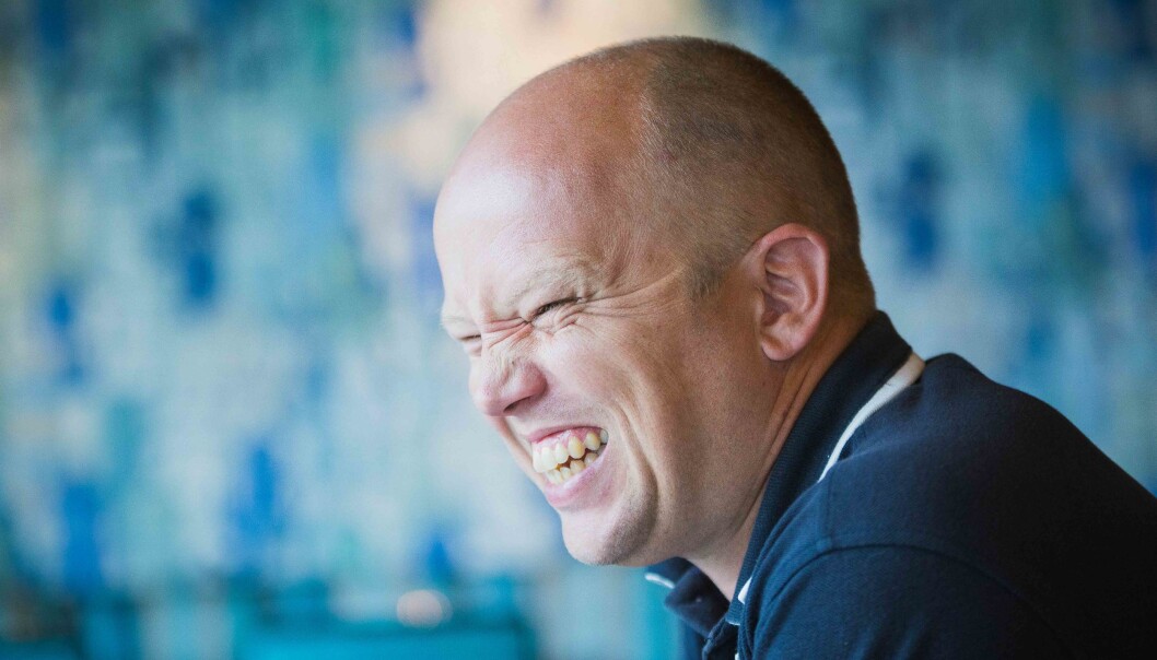 Partileder Trygve Slagsvold Vedum i Senterpartiet ler godt over både gode meningsmålinger på forsommeren og når han forteller at han har vokst opp med enorme mengder med mus i fryseren… Foto: Siri Øverland Eriksen Partileder Trygve Slagsvold Vedum i Senterpartiet ler godt over både gode meningsmålinger på forsommeren og når han forteller at han har vokst opp med enorme mengder med mus i fryseren… Foto: Siri Øverland Eriksen
