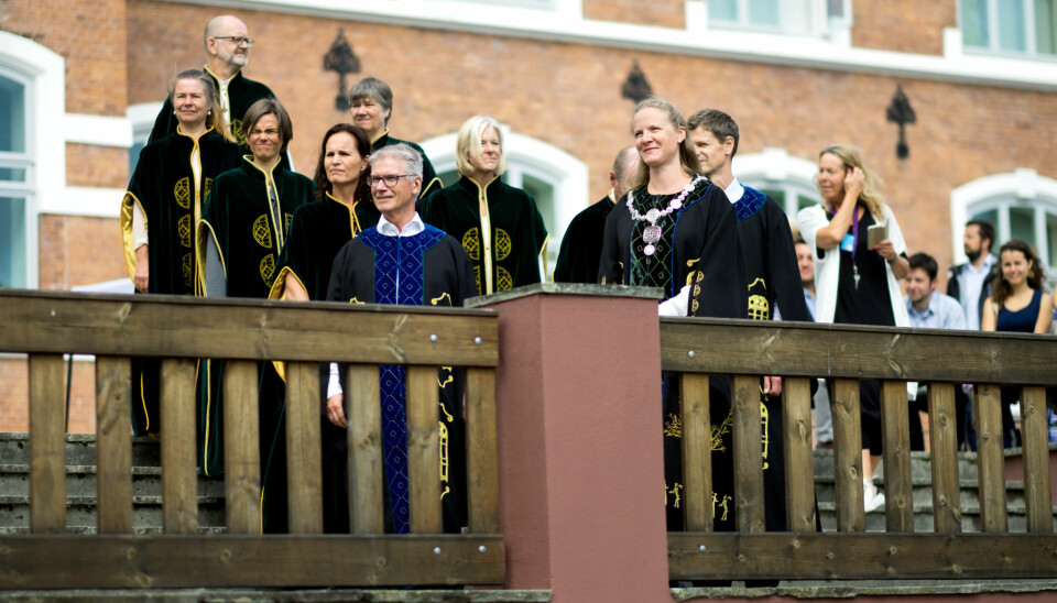 Rektor og resten av ledelsen under immatrikulering på NMBU. Foto: Ketil Blom Haugstulen