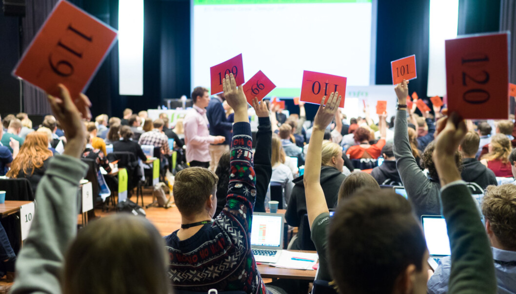 Fra vårens landsmøte i Norsk studentorganisasjon (NSO). Foto: Ketil Blom Haugstulen Fra vårens landsmøte i Norsk studentorganisasjon (NSO). Foto: Ketil Blom Haugstulen