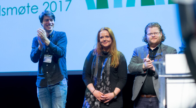 NSO-toppene Jonas Strisland, Ida Austgulen og Jone Trovåg. Her fra landsmøtet til organisasjonen i 2017. Foto: Ketil Blom Haugstulen NSO-toppene Jonas Strisland, Ida Austgulen og Jone Trovåg. Her fra landsmøtet til organisasjonen i 2017. Foto: Ketil Blom Haugstulen