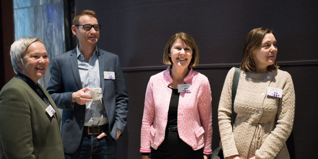 Her er deler av den sentrale ledelsen ved Høgskolen i Innlandet samlet på årets Kontaktkonferanse. F.v. påtroppende rektor Kathrine Skretting, prorektor Jørgen Klein, kst.rektor Anna Linnea Ottosen og styreleder Elin Nesje Vestli. Foto: Skjalg Bøhmer Vold Her er deler av den sentrale ledelsen ved Høgskolen i Innlandet samlet på årets Kontaktkonferanse. F.v. påtroppende rektor Kathrine Skretting, prorektor Jørgen Klein, kst.rektor Anna Linnea Ottosen og styreleder Elin Nesje Vestli. Foto: Skjalg Bøhmer Vold