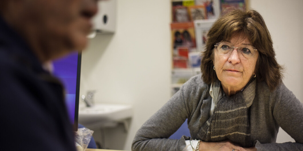 Førstelektor Nina Misvær forteller at mens det har bare vært én mannlig student på helsesøsterstudiet ved OsloMet de siste årene, ble det i år tatt opp fem menn. Foto: Nicklas Knudsen Førstelektor Nina Misvær forteller at mens det har bare vært én mannlig student på helsesøsterstudiet ved OsloMet de siste årene, ble det i år tatt opp fem menn. Foto: Nicklas Knudsen
