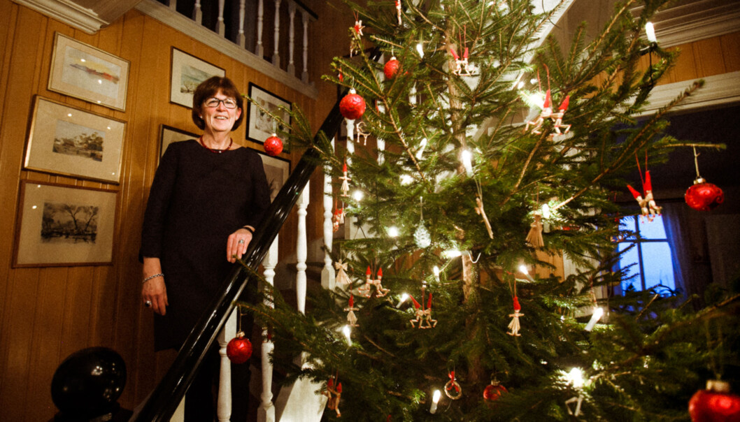 Fakultetsdirektør ved Høgskolen i Oslo og Akershus, Marja Lundell, serverer svensk både svensk julskinka, sild og tradisjonell norsk ribbe på julaften. Foto: Nicklas Knudsen Fakultetsdirektør ved Høgskolen i Oslo og Akershus, Marja Lundell, serverer svensk både svensk julskinka, sild og tradisjonell norsk ribbe på julaften. Foto: Nicklas Knudsen