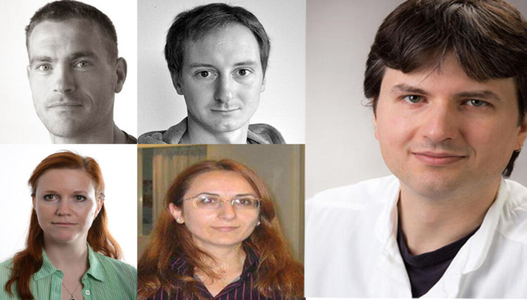 Fem unge UiB-forskarar har fått rekrutteringsstipend frå Bergens forskningsstiftelse. (F.v. Med klokka) Steffen Leth Jørgensen, Andreas Born, Charalampos Tzoulis, Lilya Budaghyan og Yvette Peters. Fotomontasje: På Høyden Fem unge UiB-forskarar har fått rekrutteringsstipend frå Bergens forskningsstiftelse. (F.v. Med klokka) Steffen Leth Jørgensen, Andreas Born, Charalampos Tzoulis, Lilya Budaghyan og Yvette Peters. Fotomontasje: På Høyden