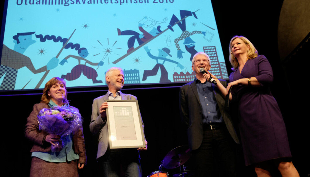 Stolte vinnere av prisen for utdanningskvalitet for 2016 fra NMBU. Foto: Ketil Blom Haugstulen