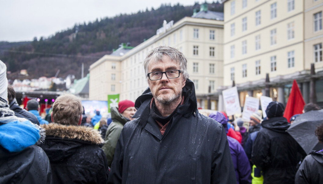 Streik 2015 - politisk markering på Torgalmenningen jan 2015. Steinar Vagstad Foto: Ingvild Festervoll Melien Streik 2015 - politisk markering på Torgalmenningen jan 2015. Steinar Vagstad Foto: Ingvild Festervoll Melien