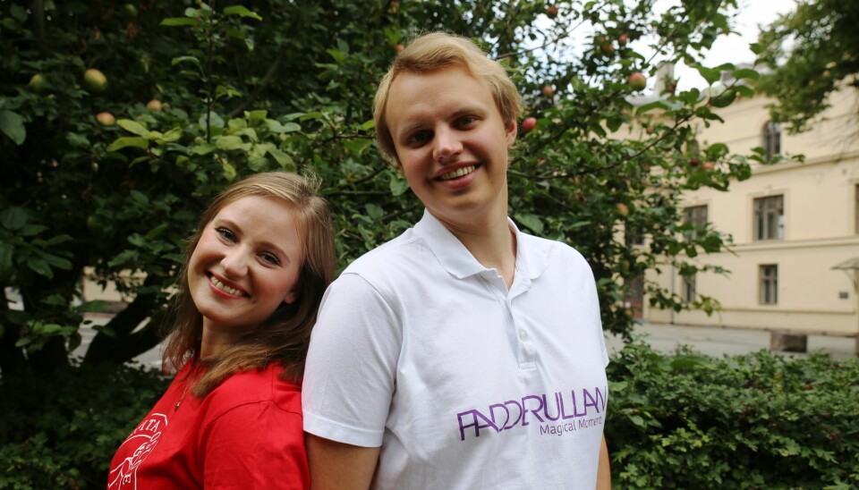 Ellen Filmberg fra Fadderordningen UiO og Andreas Skutsa fra Fadderrullan, BI. Foto: Unni Irmelin Kvam