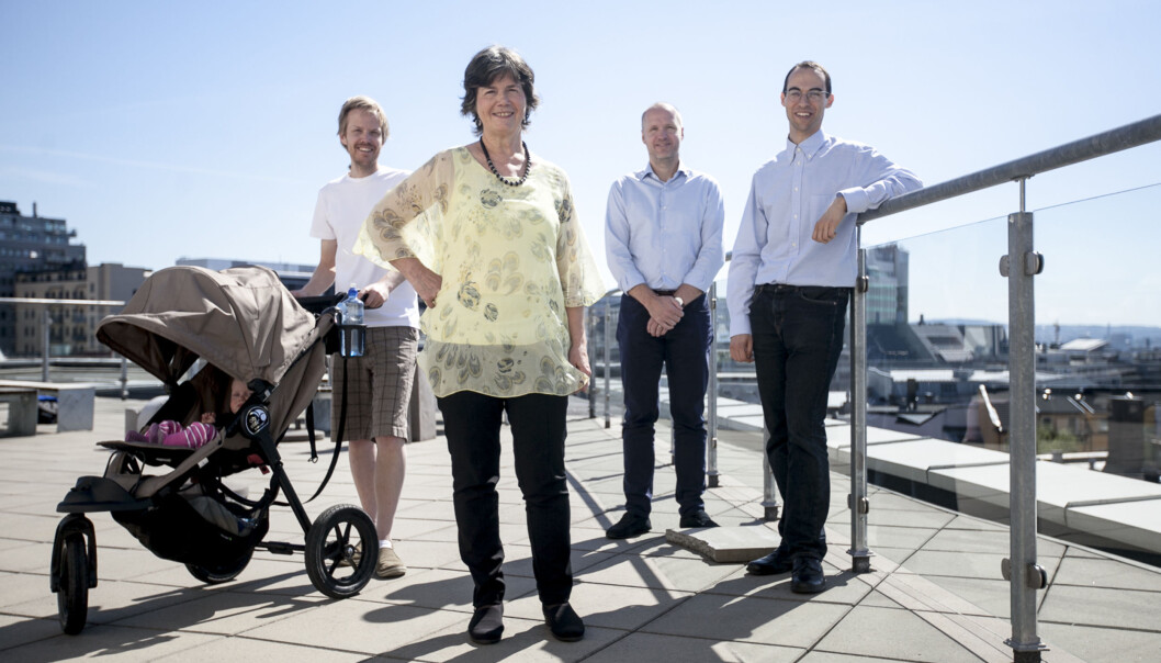 Hugo L. Hammer, Fakultet for teknologi, kunst og design (HiOA), Trine B. Haugen, Fakultet for helsefag (HiOA), Fredrik Wiklund, Karolinska Institutet og Enrico Glaab, Universitetet i Luxembourg har hatt oppstart sammen med flere andre for å forske tverrfaglig. Foto: Nicklas Knudsen Hugo L. Hammer, Fakultet for teknologi, kunst og design (HiOA), Trine B. Haugen, Fakultet for helsefag (HiOA), Fredrik Wiklund, Karolinska Institutet og Enrico Glaab, Universitetet i Luxembourg har hatt oppstart sammen med flere andre for å forske tverrfaglig. Foto: Nicklas Knudsen