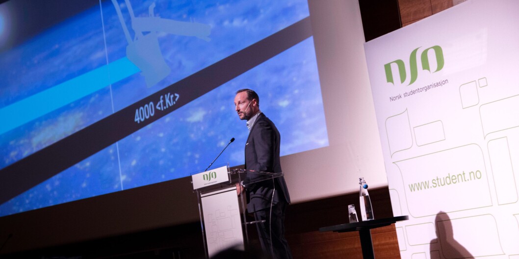 Kronprins Haakon snakket til Norsk studentorganisasjons landsmøte om innovasjon i fortid og framtid. Foto: <span class="caps">NSO</span>/Jonas Ohlgren Østvik Kronprins Haakon snakket til Norsk studentorganisasjons landsmøte om innovasjon i fortid og framtid. Foto: <span class="caps">NSO</span>/Jonas Ohlgren Østvik