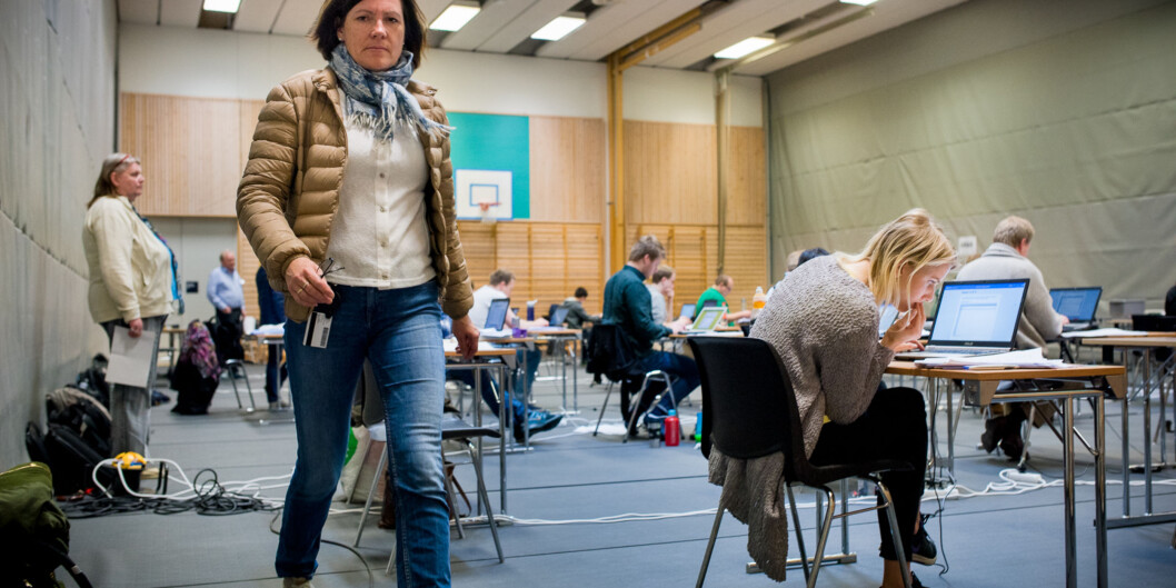 Irene Lona er prosjektleder for digital eksamen ved Høgskolen i Oslo og Akershus og kan konstatere at andelen digitale har gått opp fra 8 prosent våren 2015 til 37 prosent denne våren. Foto: Skjalg Bøhmer Vold Irene Lona er prosjektleder for digital eksamen ved Høgskolen i Oslo og Akershus og kan konstatere at andelen digitale har gått opp fra 8 prosent våren 2015 til 37 prosent denne våren. Foto: Skjalg Bøhmer Vold