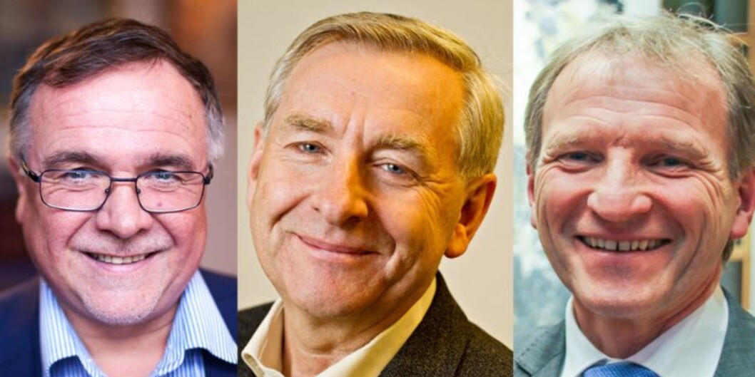 Kjell Bernstrøm, Stener Kvinnsland og Eivind Hansen har alle vore med på å bryte lova om offentlege innkjøp. Kvinnsland er tidlegare administrerande direktør i Helse Bergen. Eivind Hansen har tatt over jobben hans, mens Bernstrøm har blitt universitetsdirektør. Foto: Ingvild Festervoll Melien, Helse Bergen og Dag Hellesund - Montasje: På Høyden Kjell Bernstrøm, Stener Kvinnsland og Eivind Hansen har alle vore med på å bryte lova om offentlege innkjøp. Kvinnsland er tidlegare administrerande direktør i Helse Bergen. Eivind Hansen har tatt over jobben hans, mens Bernstrøm har blitt universitetsdirektør. Foto: Ingvild Festervoll Melien, Helse Bergen og Dag Hellesund - Montasje: På Høyden