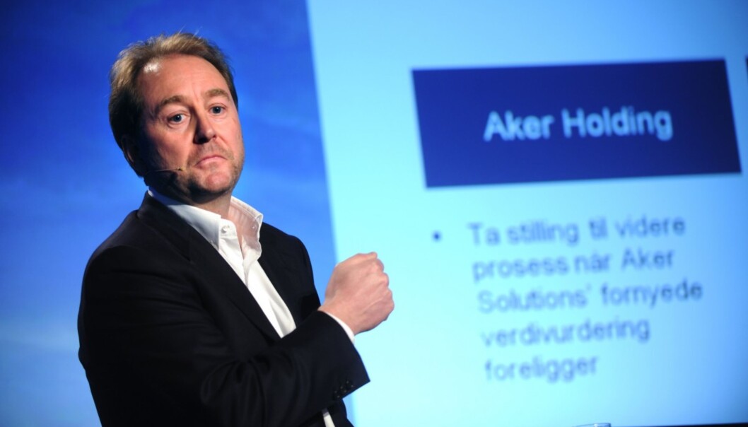 Kjell Inge Røkke og Aker-konsernet har rettighetene til navnet Aker og har sagt nei til de fleste som har villet etablere virksomhet med Aker i navnet. Foto: Svein Erik Furulund, NTB scanpix Kjell Inge Røkke og Aker-konsernet har rettighetene til navnet Aker og har sagt nei til de fleste som har villet etablere virksomhet med Aker i navnet. Foto: Svein Erik Furulund, NTB scanpix