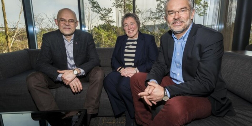 Rektorane Ole-Gunnar Søgnen ved Høgskolen i Bergen, Liv Reidun Grimstvedt ved Høgskolen Stord/Haugesund og Rasmus Stokke ved Høgskulen i Sogn og Fjordane kan ende opp på same institusjon innan eitt år. Men blir sogningane med vidare inn i forhandlingar om fusjon? Foto: Tor Farstad Rektorane Ole-Gunnar Søgnen ved Høgskolen i Bergen, Liv Reidun Grimstvedt ved Høgskolen Stord/Haugesund og Rasmus Stokke ved Høgskulen i Sogn og Fjordane kan ende opp på same institusjon innan eitt år. Men blir sogningane med vidare inn i forhandlingar om fusjon? Foto: Tor Farstad