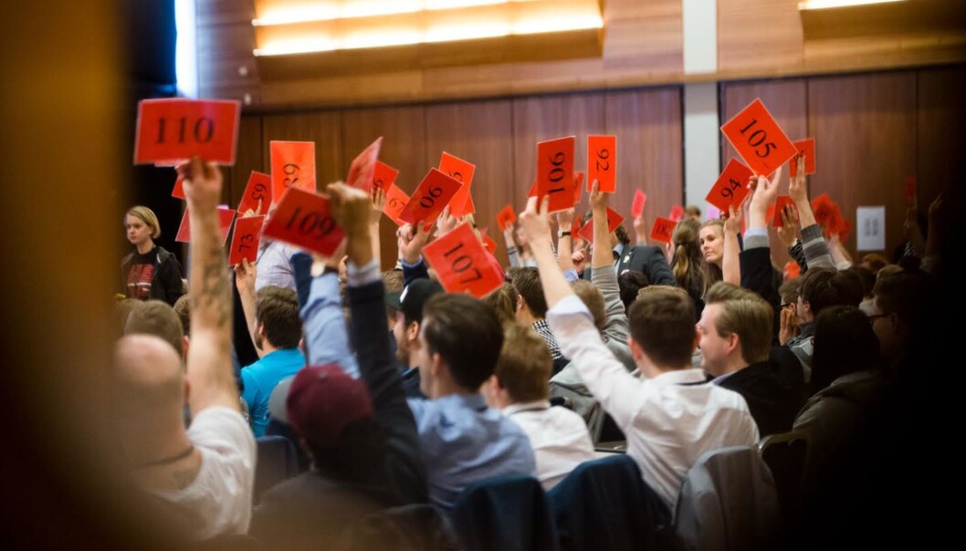 Delegater fra 33 ulike studentdemokratier ved norske universiteter og høgskoler skal velge sin nye nasjonale ledelse i april. Foto: Skjalg Bøhmer Vold Delegater fra 33 ulike studentdemokratier ved norske universiteter og høgskoler skal velge sin nye nasjonale ledelse i april. Foto: Skjalg Bøhmer Vold
