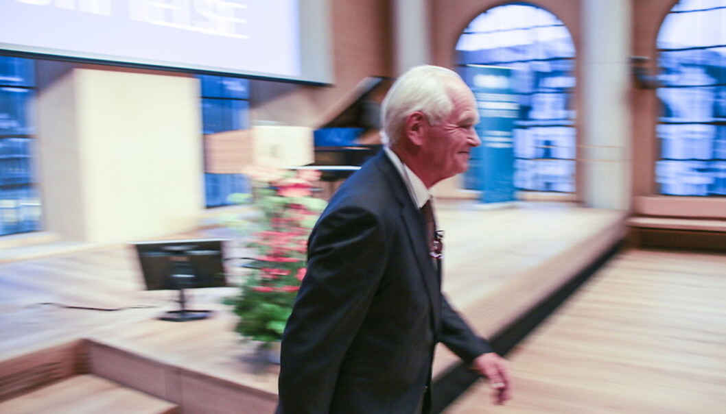 Trond Mohn var nylig den tredje som mottok Brøgger-medaljen. Han fikk den for sin gavmildhet overfor akademia. Han er også den som bidrar med mest gaver som staten forsterker. Foto: Dag Hellesund Trond Mohn var nylig den tredje som mottok Brøgger-medaljen. Han fikk den for sin gavmildhet overfor akademia. Han er også den som bidrar med mest gaver som staten forsterker. Foto: Dag Hellesund