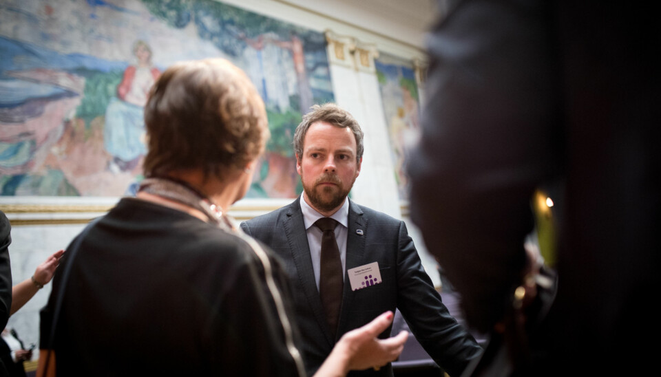 Kunnskapsminister Tobjørn Røe Isaksen på Kontaktkonferansen 2015. Foto: Skjalg Bøhmer Vold