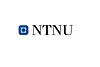 NTNU-logo i blått og svart på hvit bakgrunn