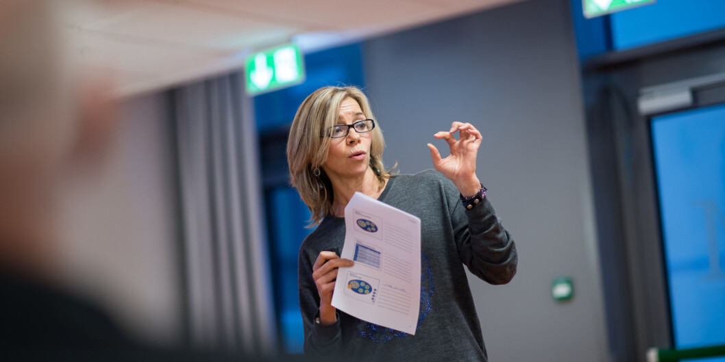 Dekan Nina Waaler fikk ikke på plass ny leder på det nye, store fusjonerte Institutt for sykepleie og helsefremmende arbeid før hun reiste på ferie onsdag. Instituttet etableres 1. august. Foto: Skjalg Bøhmer Vold Dekan Nina Waaler fikk ikke på plass ny leder på det nye, store fusjonerte Institutt for sykepleie og helsefremmende arbeid før hun reiste på ferie onsdag. Instituttet etableres 1. august. Foto: Skjalg Bøhmer Vold