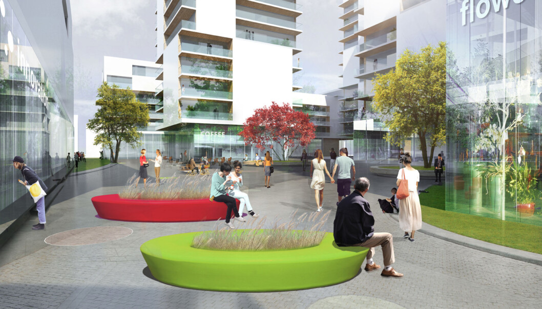 Slik ser arkitektene for seg nye Campus Lillestrøm, som Grund-utvalget også ønsker seg. Illustrasjon: Øie Eieindom Slik ser arkitektene for seg nye Campus Lillestrøm, som Grund-utvalget også ønsker seg. Illustrasjon: Øie Eieindom