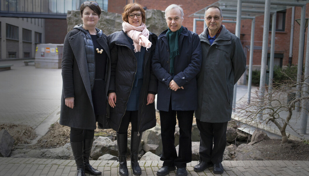 Jana Macalik, Jon Samseth, Angelika Seeschaaf Veres and Paul Epp are excited developing an interinstitutional partnership. Foto: Øyvind Aukrust