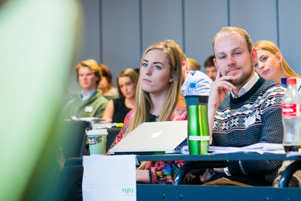 Therese Eia Lerøen og Anders Kvernmo Langset, to tidligere ledere av Norsk studentorganisasjon, som nå begge er politiske rådgivere på Stortinget, for henholdsvis Høyre og Arbeiderpartiet. Arkivfoto: Skjalg Bøhmer Vold Therese Eia Lerøen og Anders Kvernmo Langset, to tidligere ledere av Norsk studentorganisasjon, som nå begge er politiske rådgivere på Stortinget, for henholdsvis Høyre og Arbeiderpartiet. Arkivfoto: Skjalg Bøhmer Vold
