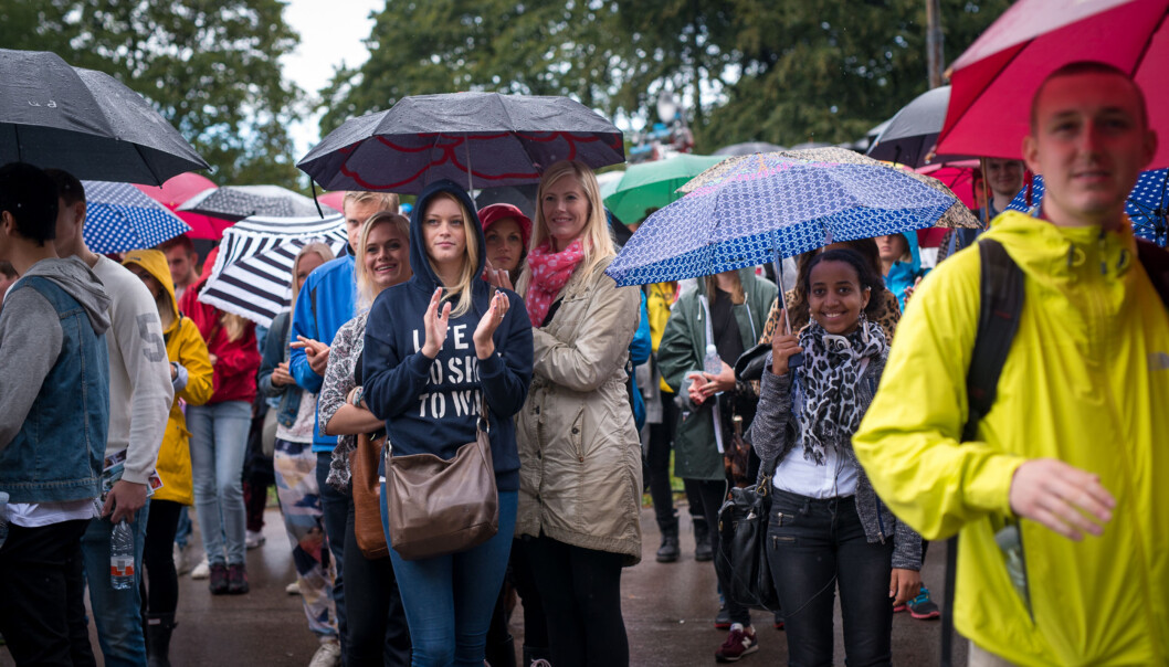Det var trangt om plassen på St Hanshaugen da rektor ønsket velkommen til HiOA-studentene ved studiestart i høst, men likevel kan hver sjette student føle seg ensom. Foto: Skjalg Bøhmer Vold Det var trangt om plassen på St Hanshaugen da rektor ønsket velkommen til HiOA-studentene ved studiestart i høst, men likevel kan hver sjette student føle seg ensom. Foto: Skjalg Bøhmer Vold