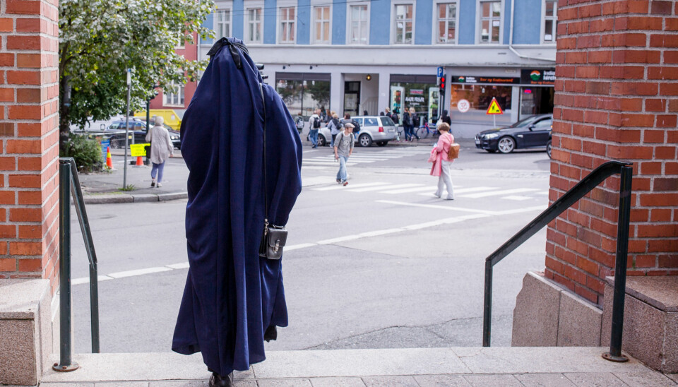 Alla Ahmadi bruker niqab ved undervisning på Høgskolen i Oslo og Akershus. Foto: Eskil Wie / Khrono Foto: Eskil Wie