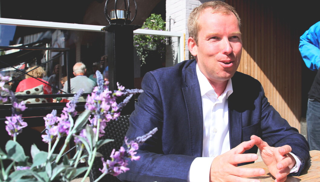 — Det er ikke gode ideer, men penger som mangler i Forsknings-Norge, sier Abelialeder Håkon Haugli. Foto: Elisabeth Grosvold — Det er ikke gode ideer, men penger som mangler i Forsknings-Norge, sier Abelialeder Håkon Haugli. Foto: Elisabeth Grosvold