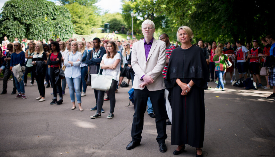 Høgskolens ledelse med prorektor Frode Eika Sandnes og rektor Kari Toverud Jensen i spissen (her fra studiestart) inviterer til en annerledes FørFredag med direktesendt debatt og informasjon med mulighet til interaktiv deltakelse. Foto: Skjalg Bøhmer Vold
