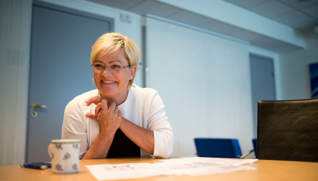 — Jeg er jo en gammel ringrev i politikken og tror at universitets- og høgskolesektoren er godt tjent med det, sier kunnskapsminister Kristin Halvorsen. Foto: Skjalg Bøhmer Vold — Jeg er jo en gammel ringrev i politikken og tror at universitets- og høgskolesektoren er godt tjent med det, sier kunnskapsminister Kristin Halvorsen. Foto: Skjalg Bøhmer Vold
