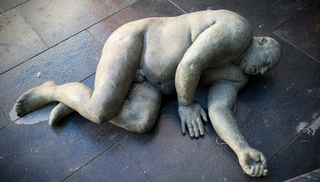Christine Aspelunds statue som ligger utenfor ett av byggene på Høgskolen i Oslo og Akershus. Foto: Skjalg Bøhmer Vold Christine Aspelunds statue som ligger utenfor ett av byggene på Høgskolen i Oslo og Akershus. Foto: Skjalg Bøhmer Vold