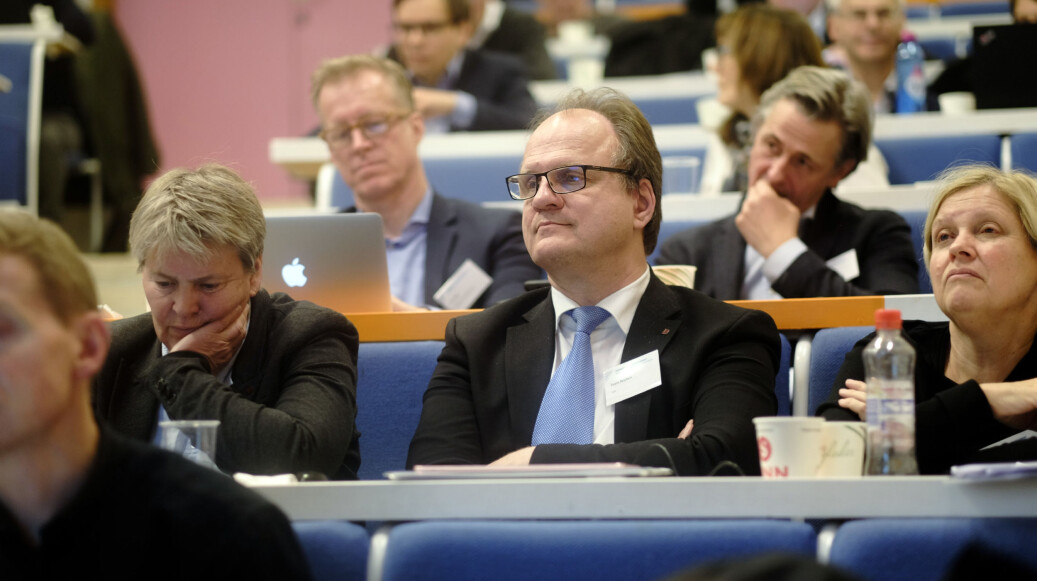 Agder-rektor Frank Reichert i UHR-møtet på Lillehammer i november, der arbeidsgruppen mot seksuell trakassering i akademia ble vedtatt. Foto: Ketil Blom Haugstulen Agder-rektor Frank Reichert i UHR-møtet på Lillehammer i november, der arbeidsgruppen mot seksuell trakassering i akademia ble vedtatt. Foto: Ketil Blom Haugstulen