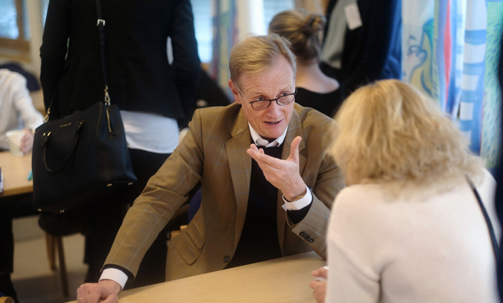 Rektor Peter Tornquist ved Norges musikkhøgskole, her på representantskapsmøte i Universitets- og høgskolerådet, der seksuell trakassering var et tema. Foto: Ketil Blom Haugstulen Rektor Peter Tornquist ved Norges musikkhøgskole, her på representantskapsmøte i Universitets- og høgskolerådet, der seksuell trakassering var et tema. Foto: Ketil Blom Haugstulen