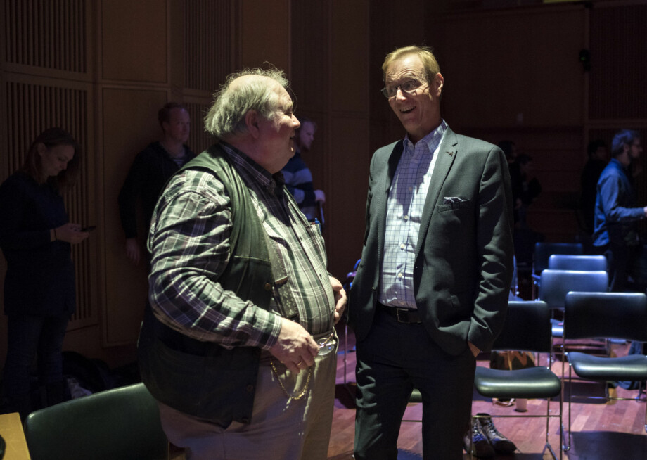 Peter Tornquist sammen med folkemusiker Knut Buen. Foto: Ketil Blom Haugstulen
