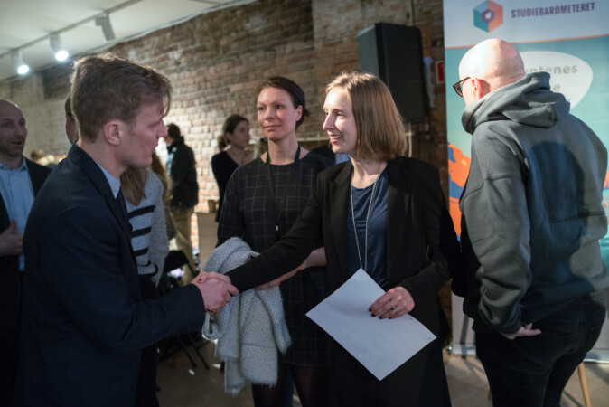 Forsknings- og høyere utdanningsminister Iselin Nybø på framleggingen av Studiebarometeret 2017. Foto: Ketil Blom Haugstulen Forsknings- og høyere utdanningsminister Iselin Nybø på framleggingen av Studiebarometeret 2017. Foto: Ketil Blom Haugstulen