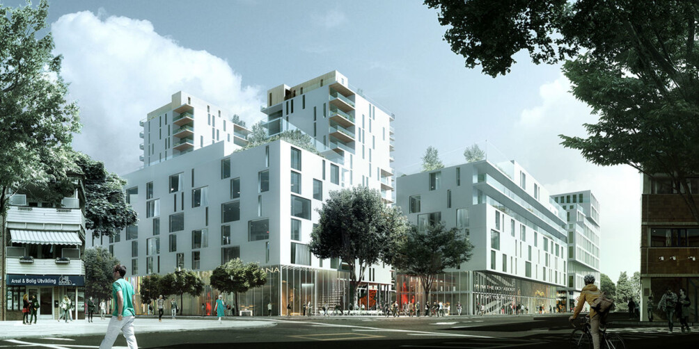 Slik kan OlsoMets nye campus på Lillestrøm bli dersom man velger Meieritomta i byen. Illustrasjon: Dark arkitekter Slik kan OlsoMets nye campus på Lillestrøm bli dersom man velger Meieritomta i byen. Illustrasjon: Dark arkitekter