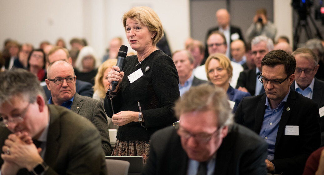Rektor Anne Husebekk tror det kan komme en minister eller stortingsflertall som mener at vi bør ha færre universiteter i landet. Foto: Skjalg Bøhmer Vold Rektor Anne Husebekk tror det kan komme en minister eller stortingsflertall som mener at vi bør ha færre universiteter i landet. Foto: Skjalg Bøhmer Vold