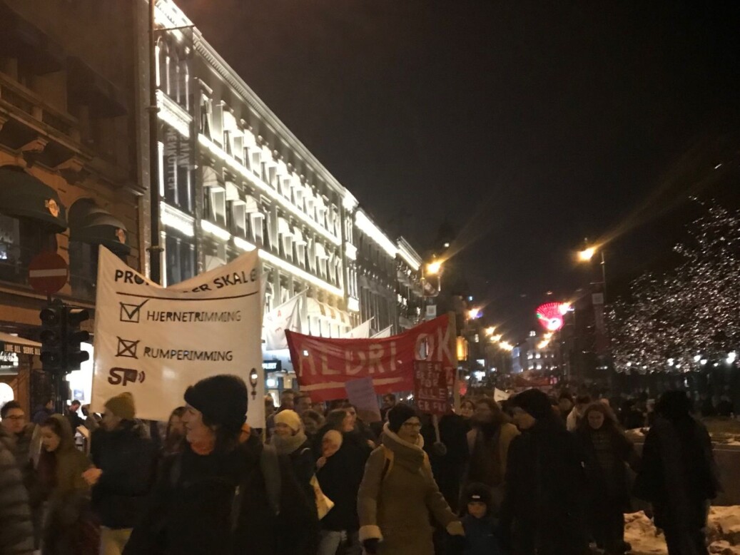 Studentparlamentet ved Unviersitetet i Oslo hadde med sin egen parole i årets 8.marstog i hovedstaden. Foto: Tove Lie Studentparlamentet ved Unviersitetet i Oslo hadde med sin egen parole i årets 8.marstog i hovedstaden. Foto: Tove Lie