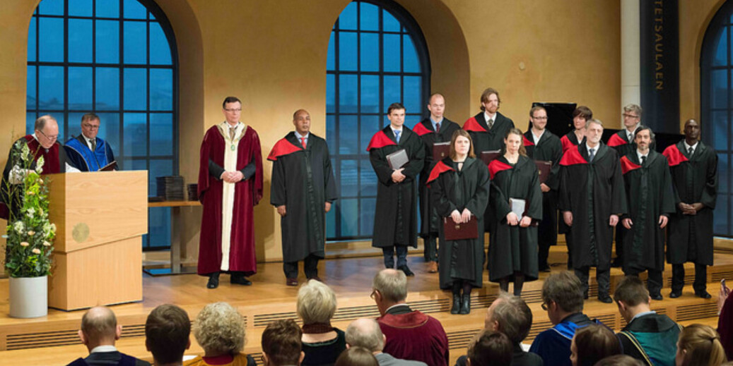 Doktorgradspromosjon ved Universitetet i Bergen, januar 2018. Foto: UiB Doktorgradspromosjon ved Universitetet i Bergen, januar 2018. Foto: UiB