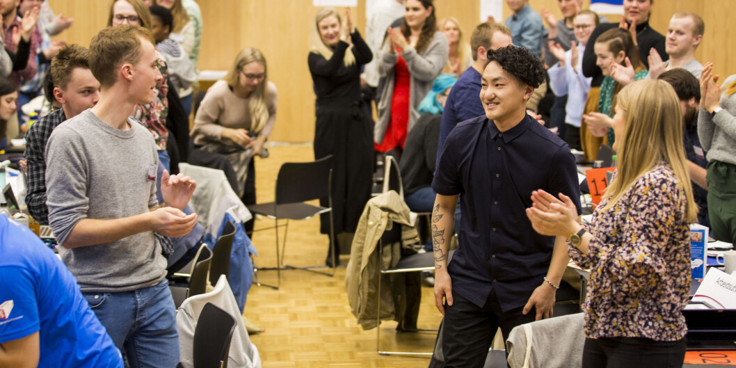 Valget er gjort: På helgens landsmøte ble Frank Aleksander Bræin valgt til ny leder for Pedagogstudentene. Foto: Andreas Solbakken/Oclin Valget er gjort: På helgens landsmøte ble Frank Aleksander Bræin valgt til ny leder for Pedagogstudentene. Foto: Andreas Solbakken/Oclin