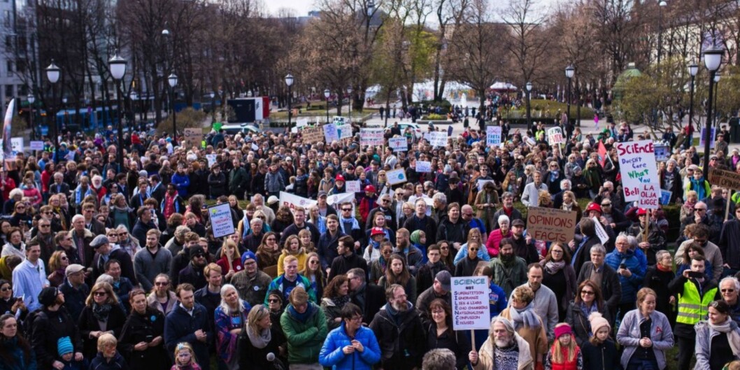 March for Science ble arrangert i Oslo ifjor, men i år var det ingen marsj her. Foto: Siri Øverland Eriksen March for Science ble arrangert i Oslo ifjor, men i år var det ingen marsj her. Foto: Siri Øverland Eriksen