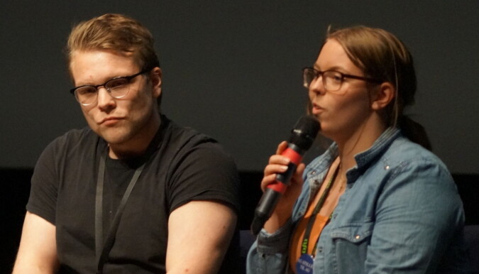Kandidatene Fam Karine Heer Aas og David Valen Aadland stilte begge to til velferds- og likestillingspolitisk ansvarlig. De er ikke enige om hvorvidt man burde avholde kjønnsdelte formøter før store arrangementer. Foto: Øystein Fimland Kandidatene Fam Karine Heer Aas og David Valen Aadland stilte begge to til velferds- og likestillingspolitisk ansvarlig. De er ikke enige om hvorvidt man burde avholde kjønnsdelte formøter før store arrangementer. Foto: Øystein Fimland