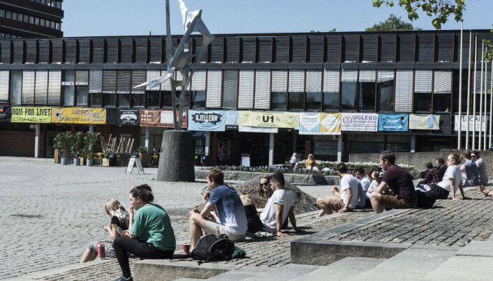 Studentene ved Universitetet i Oslo tar seg en pause i eksamenslesinga for å nyte sola. Studentene ved Universitetet i Oslo tar seg en pause i eksamenslesinga for å nyte sola.