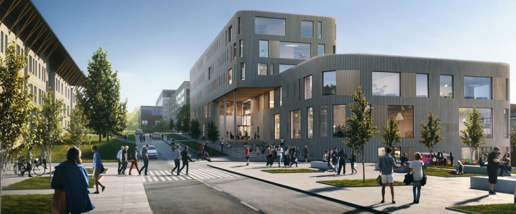 UiT Norges arktiske universitet er i gang med å bygge nytt bygg for lærerutdanningen sin, og har lånt 147 millioner kroner av sine egne avsetninger, men klarer likevel ikke å bruke opp alle pengene sine hvert år og planlegger nå flere tiltak for å få ned de ubrukte midlene. Illustrasjon: Statsbygg UiT Norges arktiske universitet er i gang med å bygge nytt bygg for lærerutdanningen sin, og har lånt 147 millioner kroner av sine egne avsetninger, men klarer likevel ikke å bruke opp alle pengene sine hvert år og planlegger nå flere tiltak for å få ned de ubrukte midlene. Illustrasjon: Statsbygg