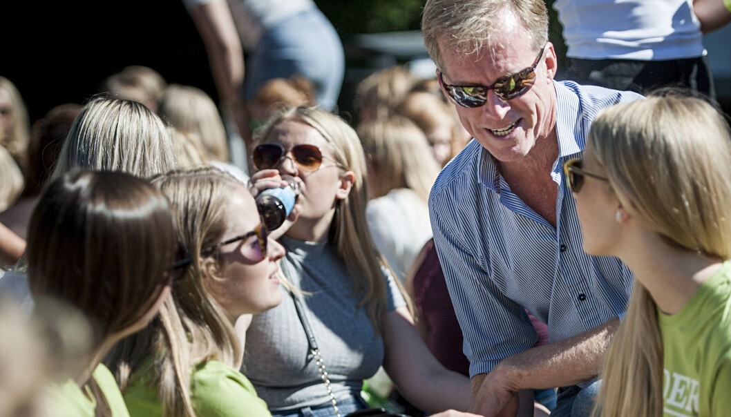 OsloMet-rektor Curt Rice har tatt til orde for nye tanker om norsk studieopptak. Her i møte med nye studenter under velkomstseremonien i 2016. Foto: Benjamin A. Ward / OsloMet OsloMet-rektor Curt Rice har tatt til orde for nye tanker om norsk studieopptak. Her i møte med nye studenter under velkomstseremonien i 2016. Foto: Benjamin A. Ward / OsloMet
