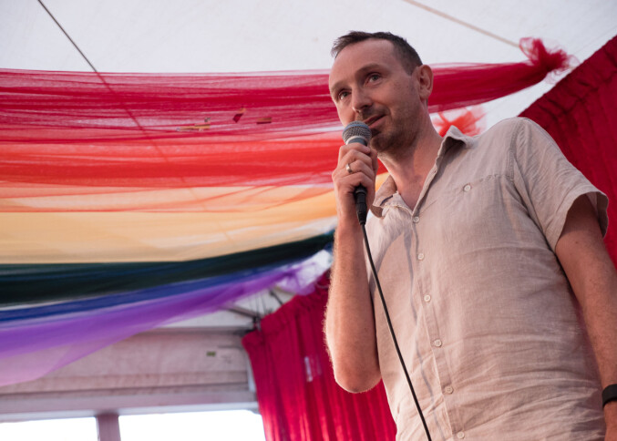 Jens Andreas Huseby fikk ansavar for å tale på vegne av hardcore-darwinistene. — Det viktigste er i hvor mange barn du får, men hvor mange barnebarn moren din får. Foto: Petter Berntsen Jens Andreas Huseby fikk ansavar for å tale på vegne av hardcore-darwinistene. — Det viktigste er i hvor mange barn du får, men hvor mange barnebarn moren din får. Foto: Petter Berntsen