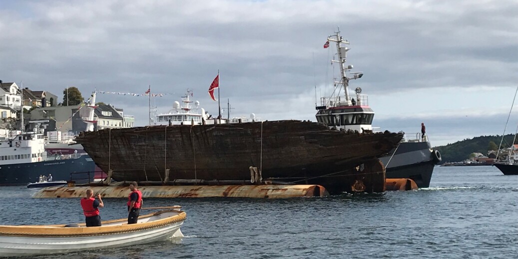 Roald Amundsens skip Dronning Maud, besøkte også såvidt Arendal på sin vei fra Grønland til Asker. Foto: Tove Lie Roald Amundsens skip Dronning Maud, besøkte også såvidt Arendal på sin vei fra Grønland til Asker. Foto: Tove Lie