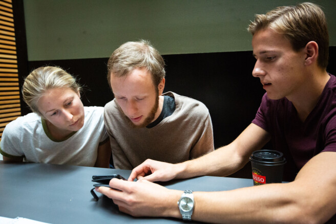 Ida Trolle Andersson, André Bockelie og Tarald Dysvik Strander. Foto: Runhild Heggem Ida Trolle Andersson, André Bockelie og Tarald Dysvik Strander. Foto: Runhild Heggem